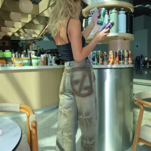 glazed jeans