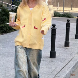 hot dog cardigan